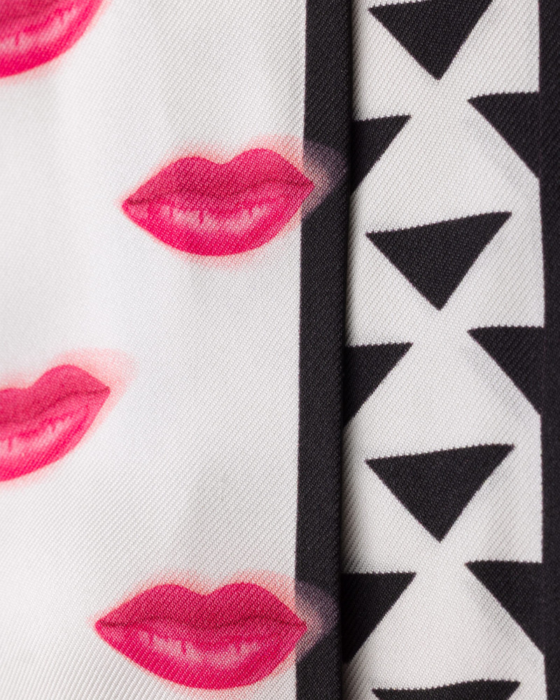 Prada Printed silk twill skinny scarf outlook