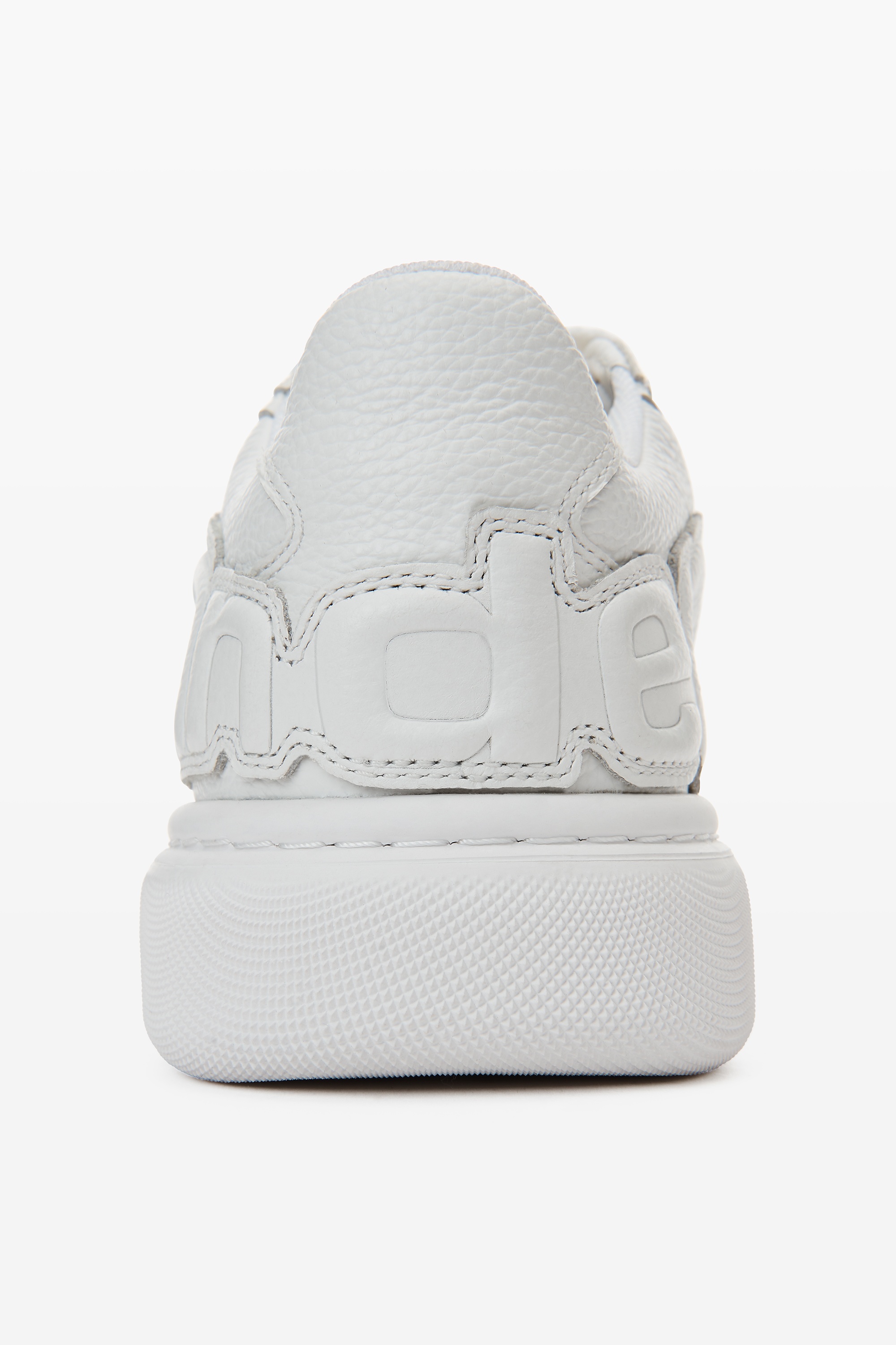 puff pebble leather sneaker with logo - 4