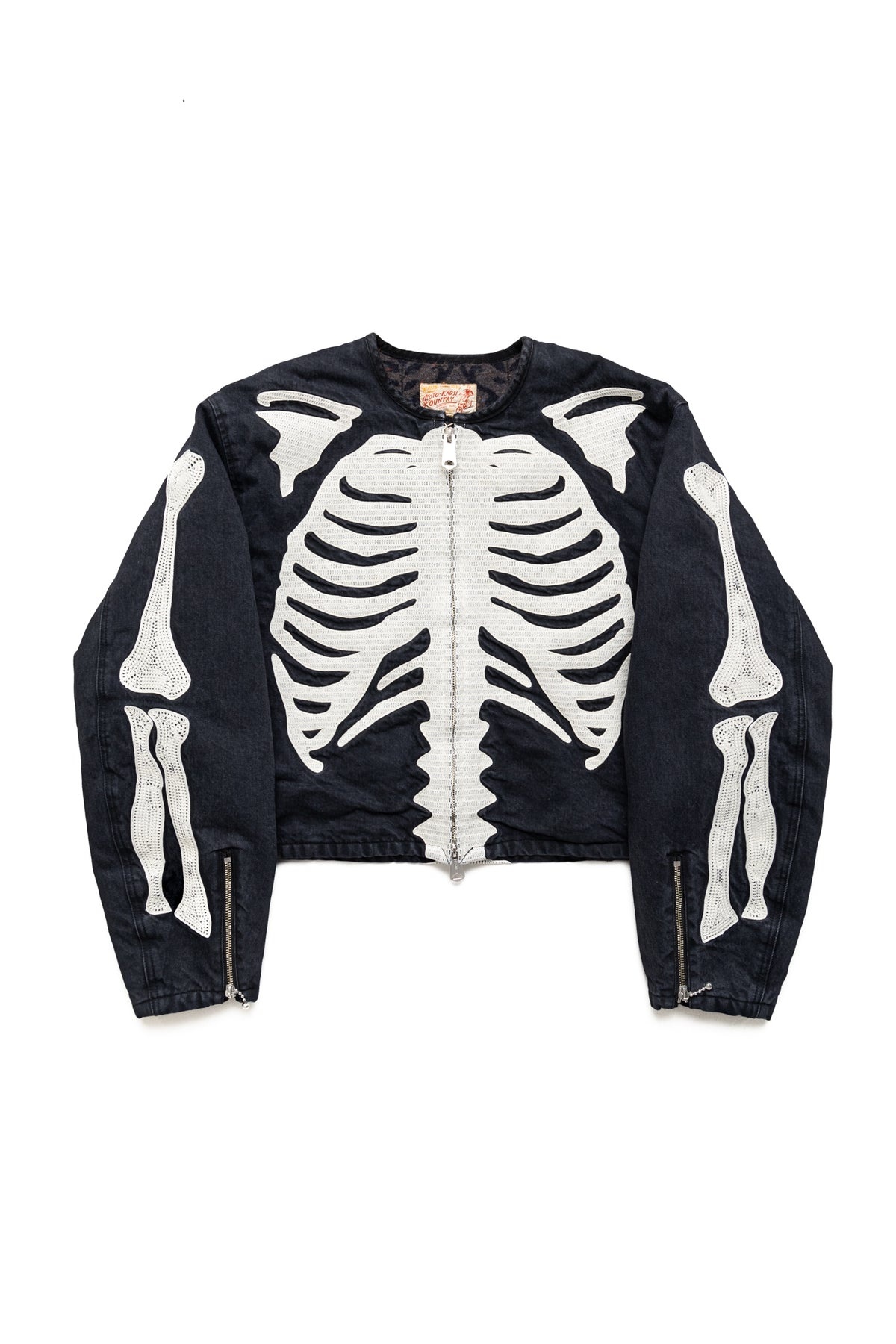 14oz BLKxBLK Denim Motocross Jacket (BONE) - 1