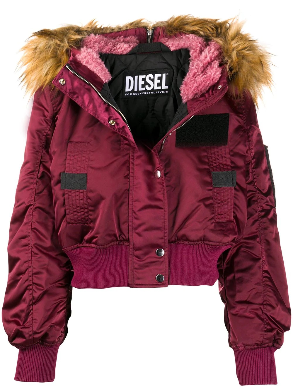 fur-trimmed puffer jacket - 1