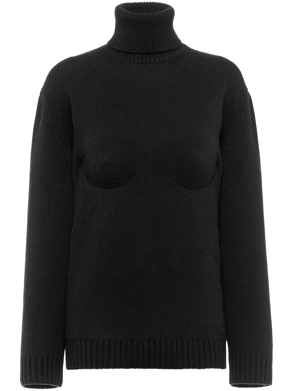 bustier structure turtleneck jumper - 1