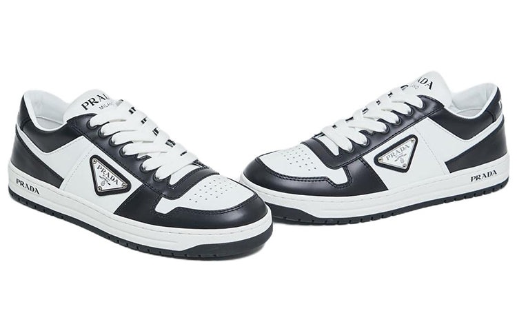 (WMNS) PRADA Downtown Leather Sneakers 'White Black ' 1E792M_3LKG_F0964_F_030 - 6