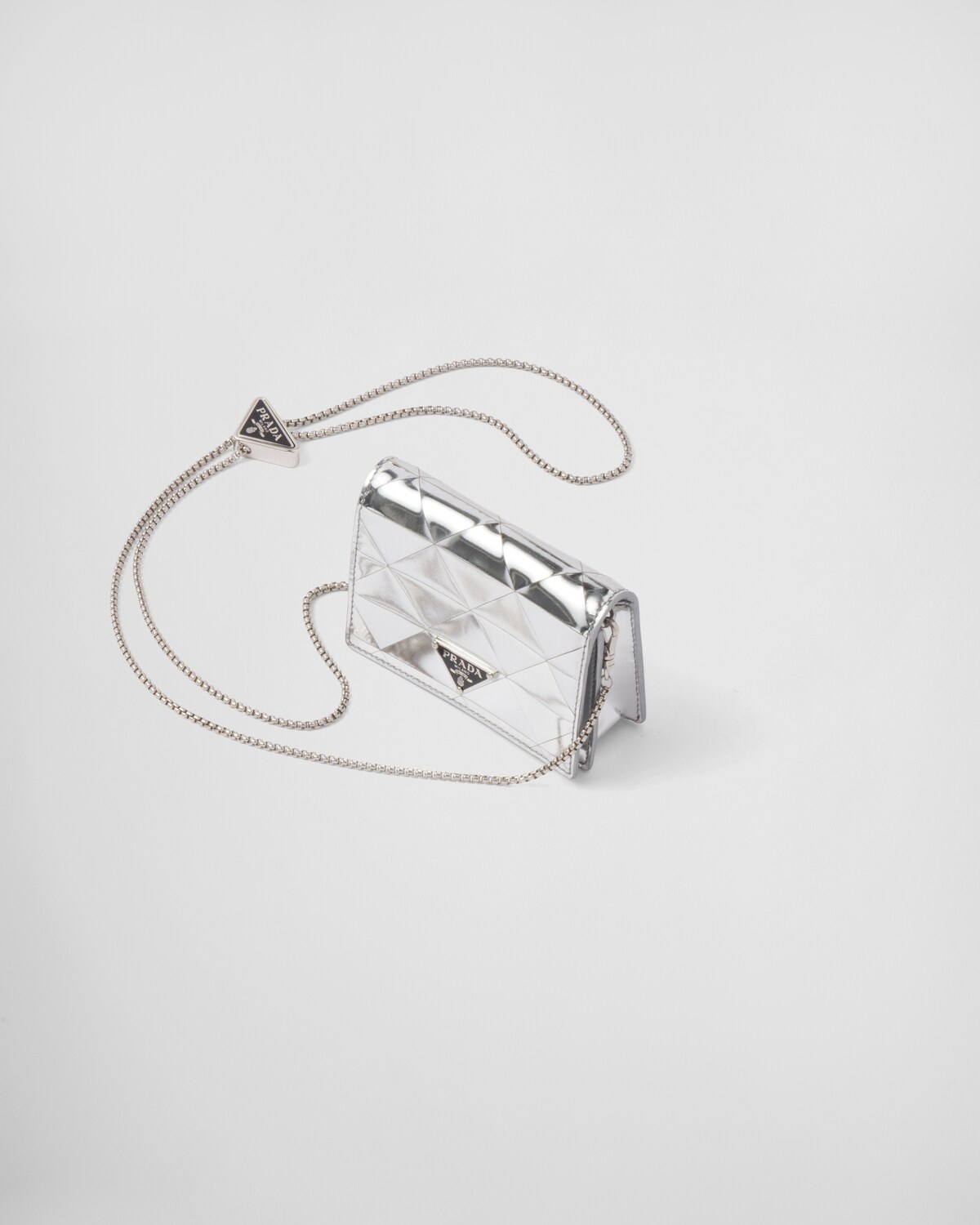 Metallic leather card holder with shoulder strap - 1