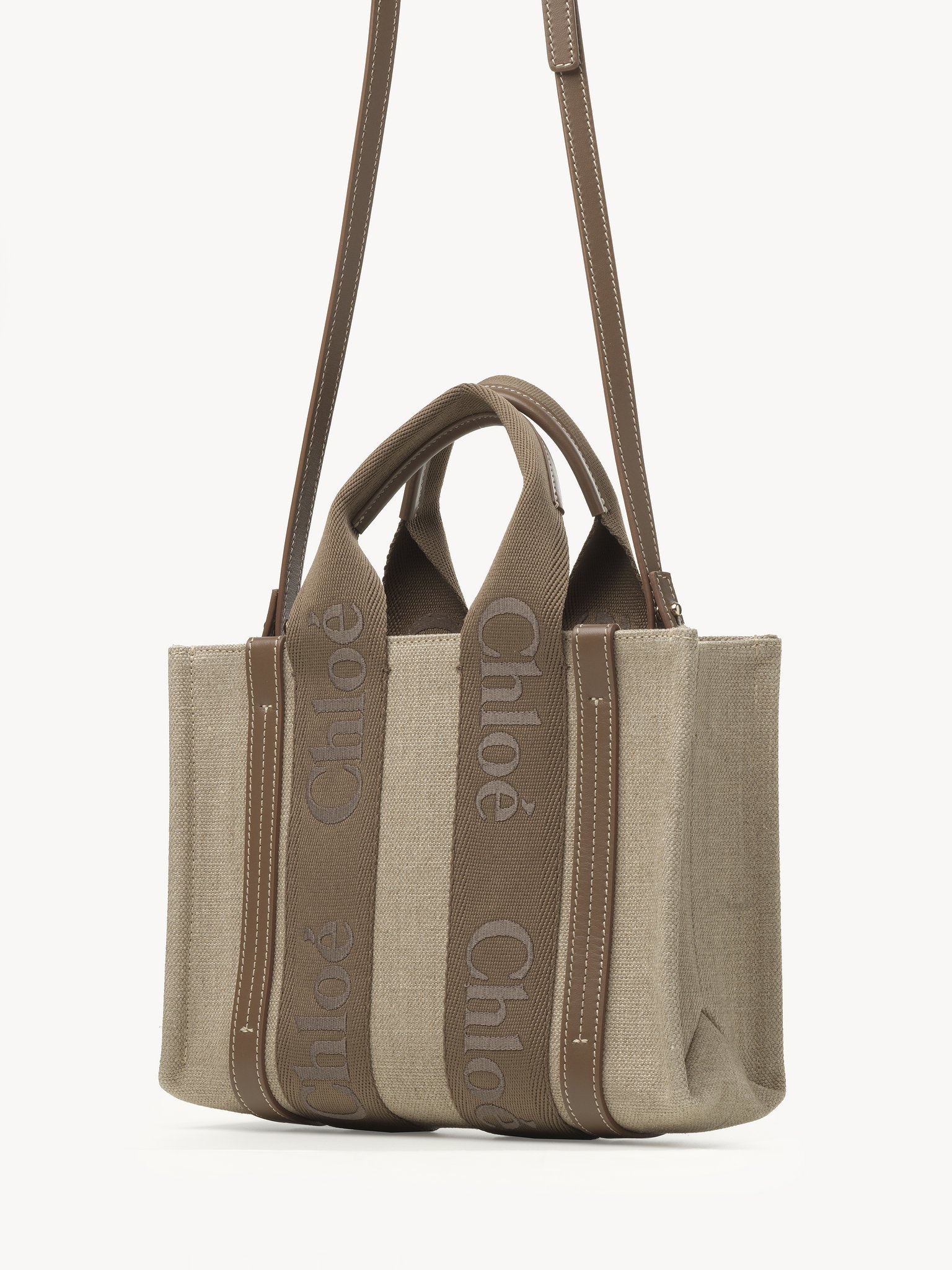 SMALL WOODY TOTE BAG IN LINEN - 3