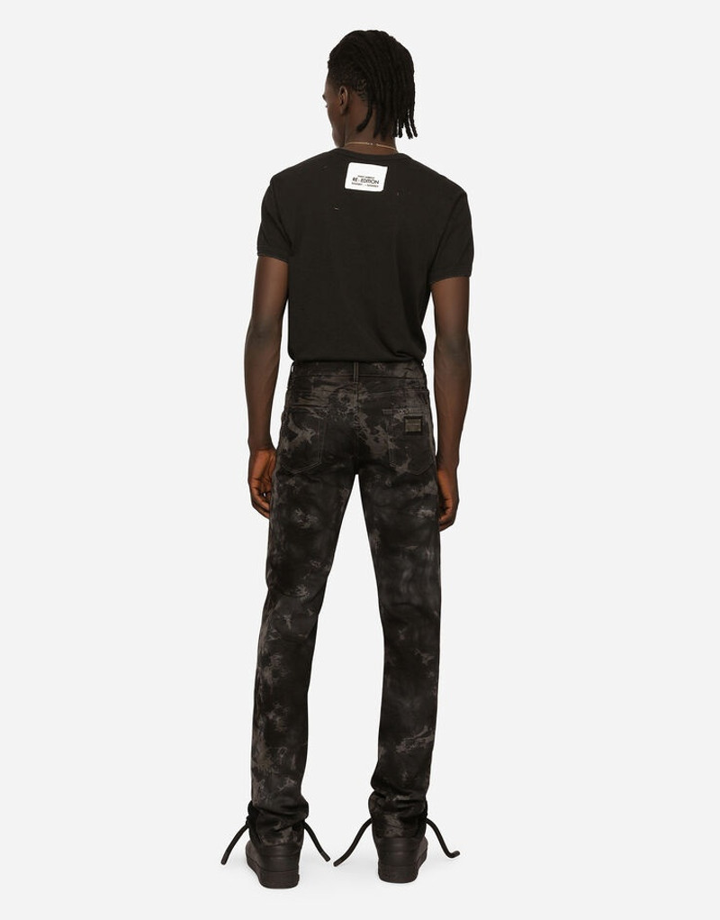 Washed cotton V-neck T-shirt 3