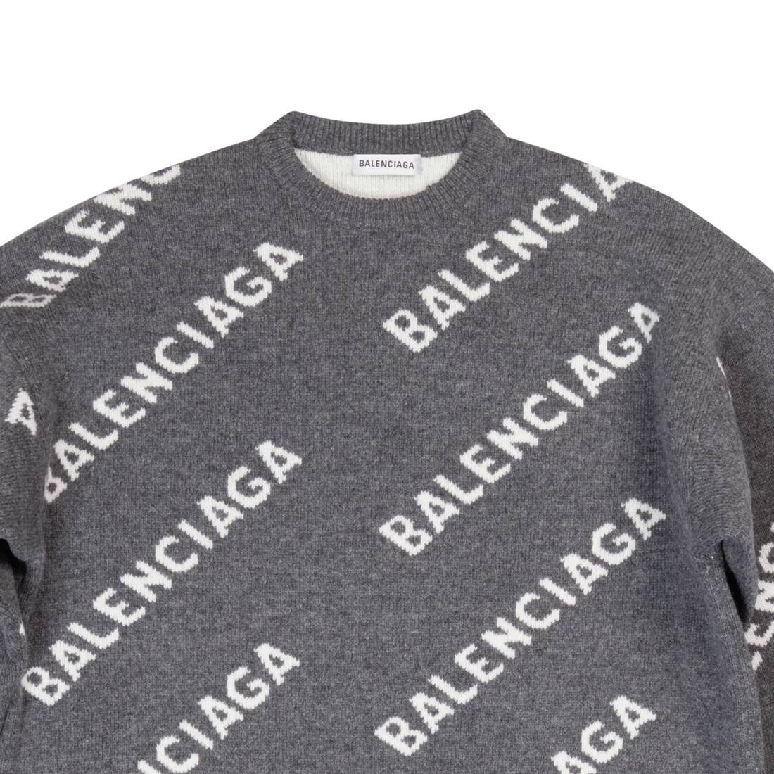 Women's Allover Logo Sweater in Dark Grey/white - 3