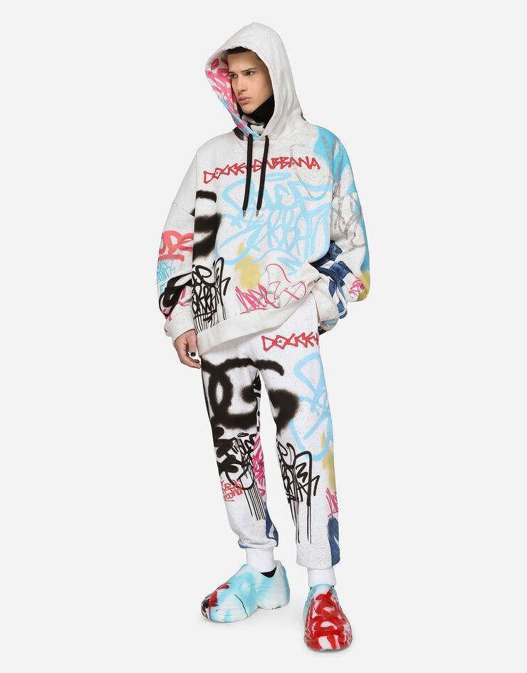 Hoodie with spray-paint graffiti print - 2