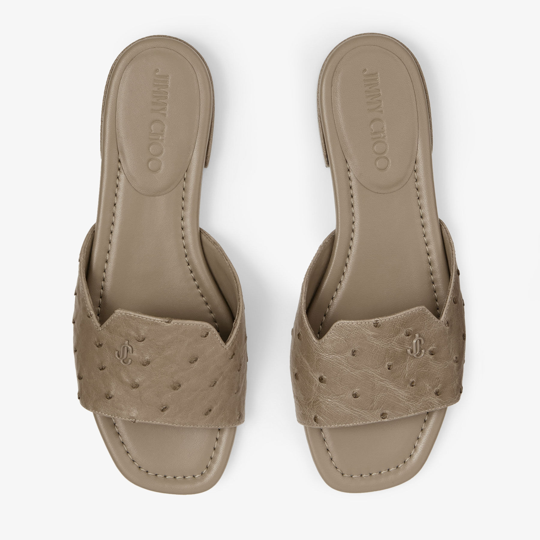 Dina Flat
Taupe Ostrich Leather Flats - 5