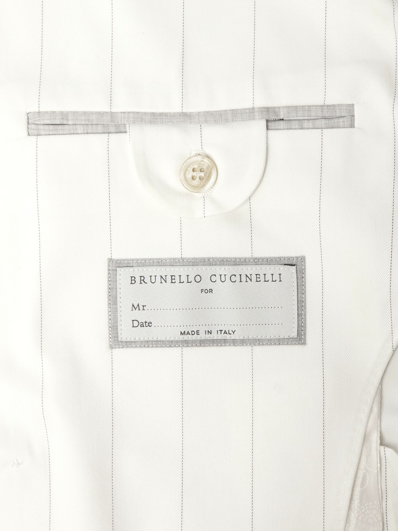 Double-Breasted Pinstriped Wool and Cotton-Blend Twill Blazer White - 5