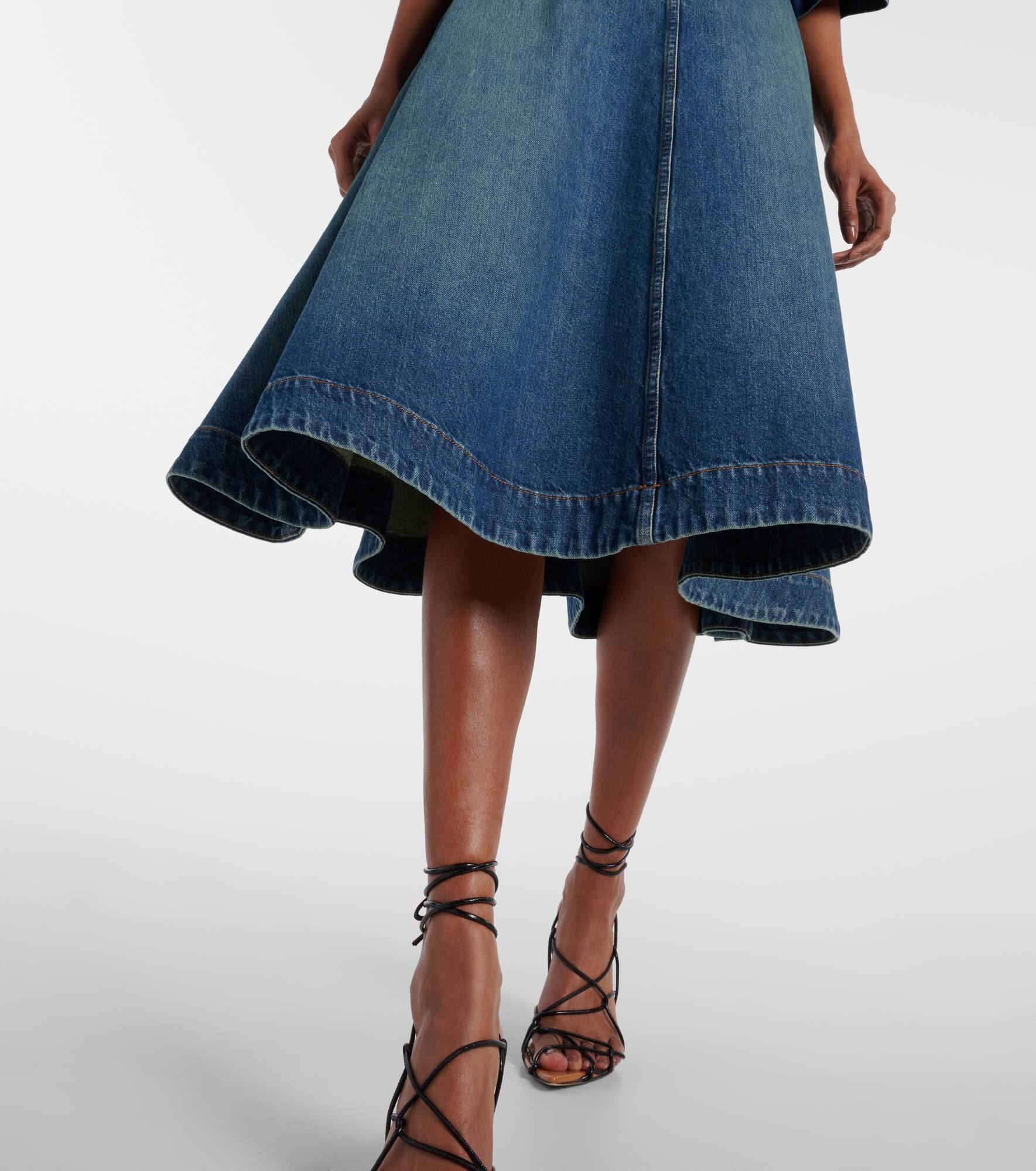 Renta denim midi skirt - 5
