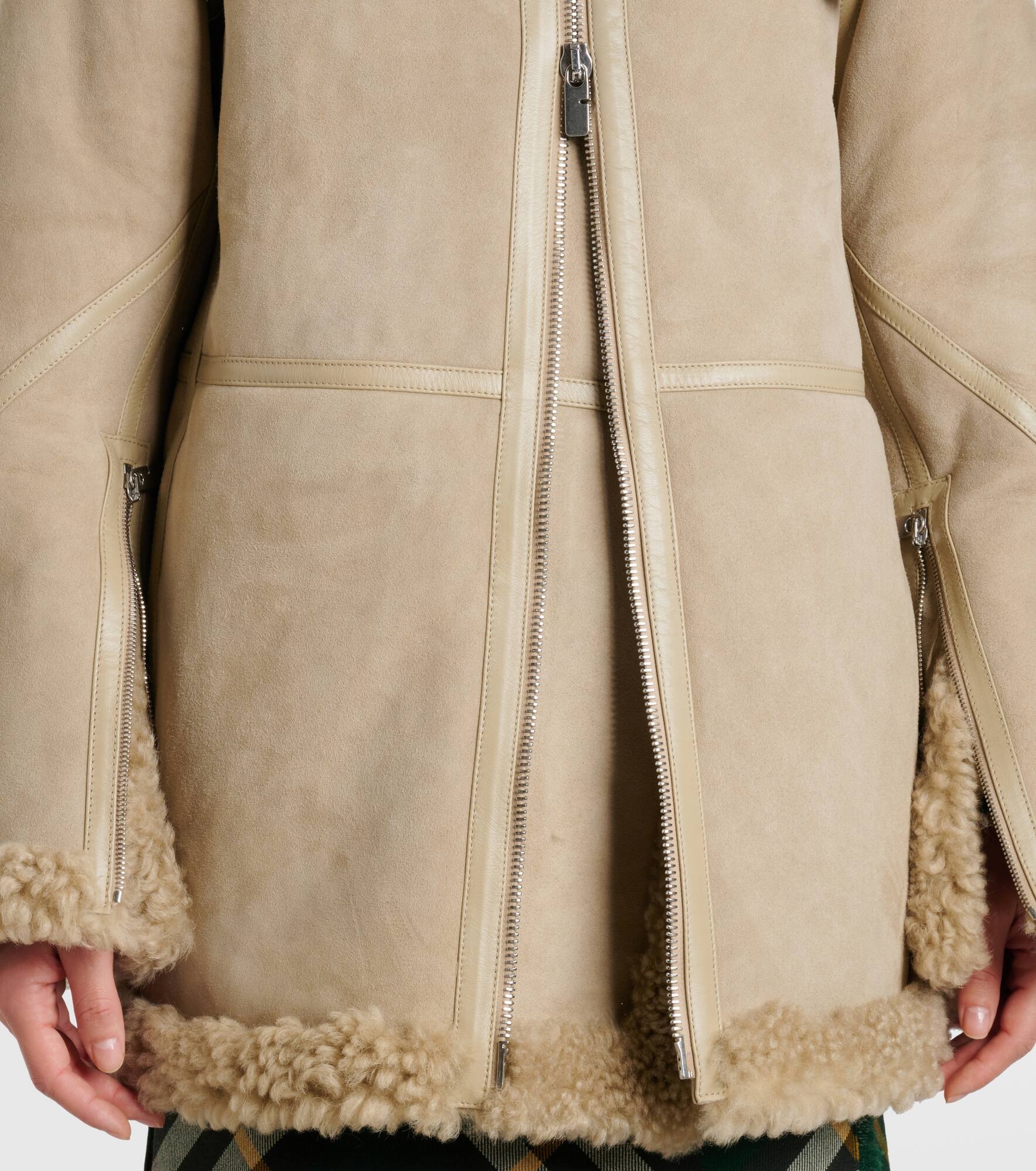 Shearling-lined leather jacket - 8