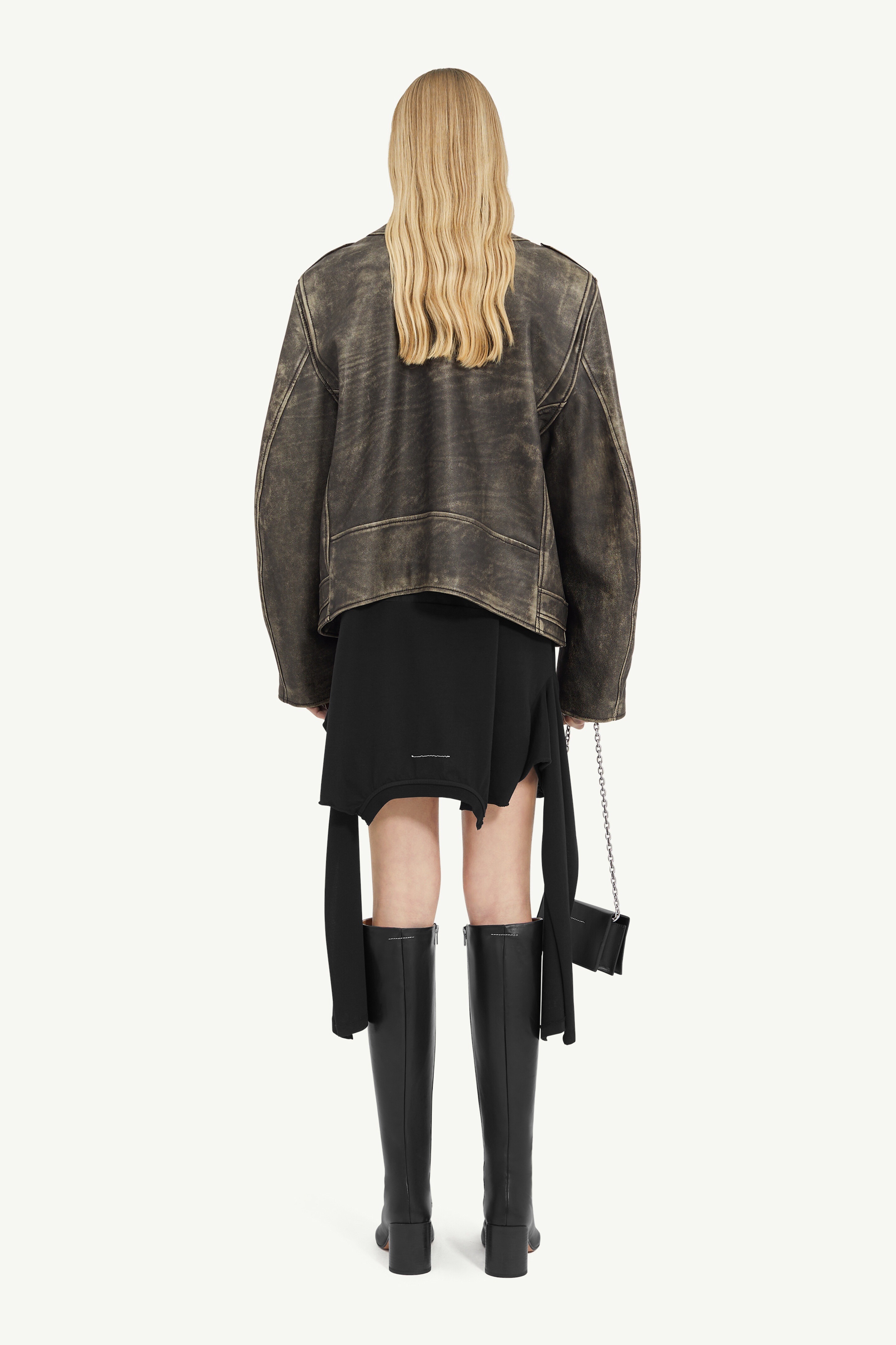 Heavy Leather Biker Jacket - 4