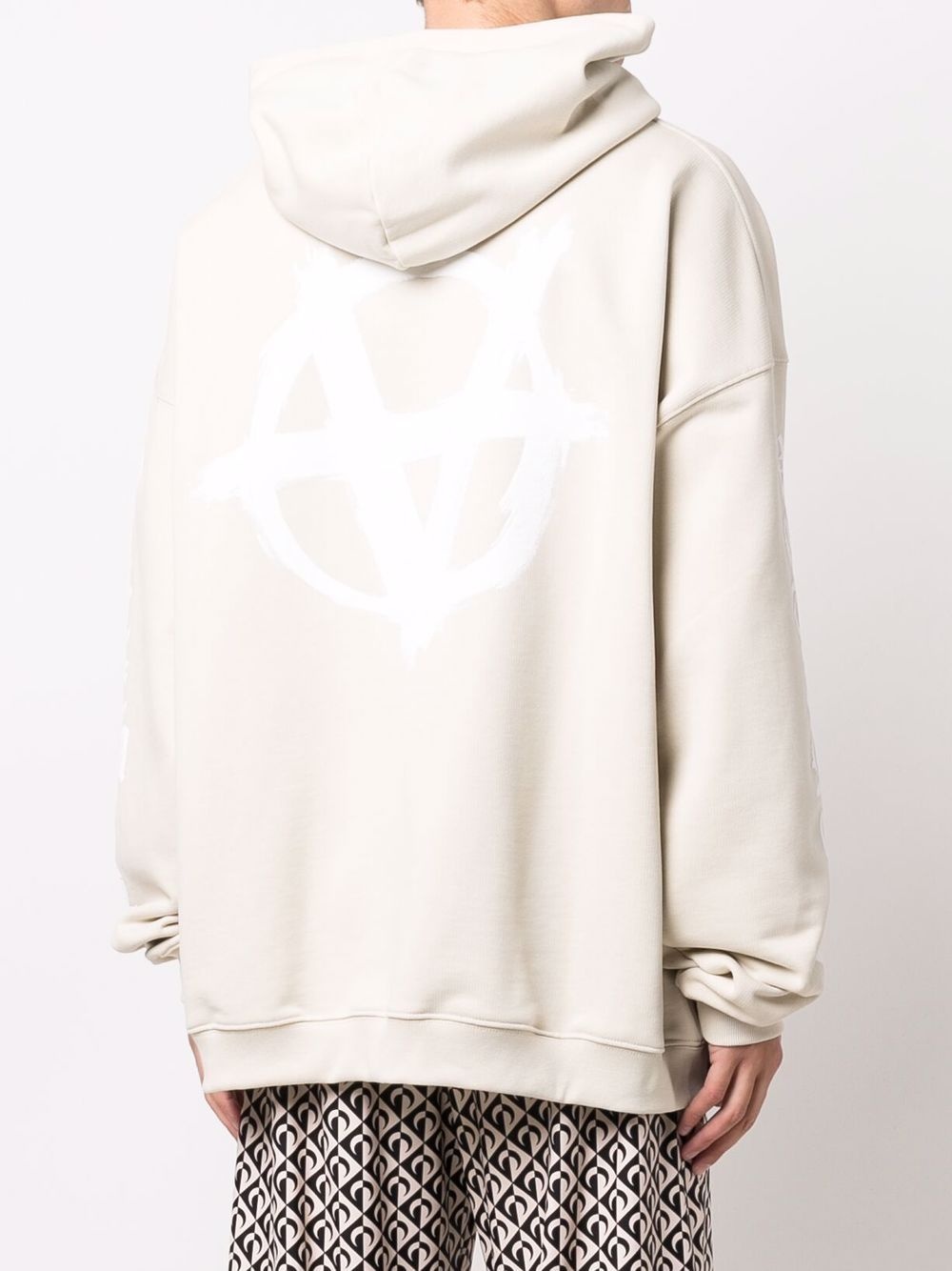 Anarchy logo-print fleece hoodie - 5