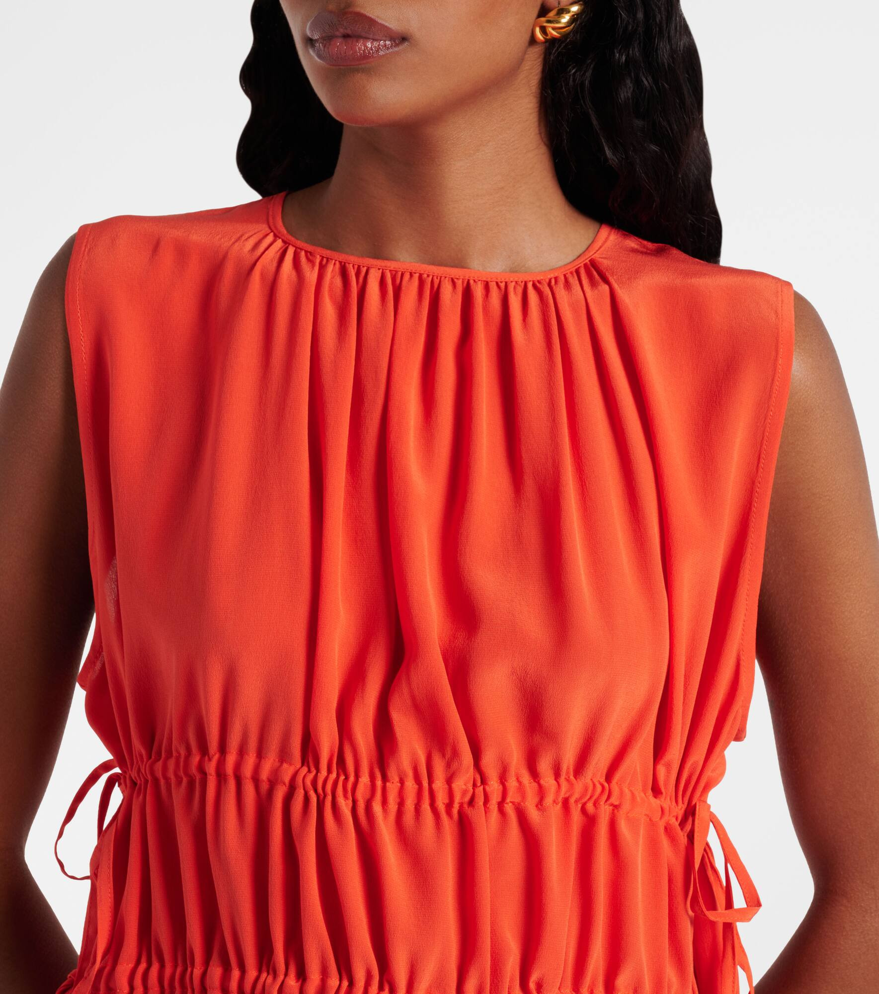 Como ruched silk crêpe minidress - 4