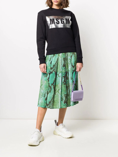 MSGM foil logo print sweatshirt outlook