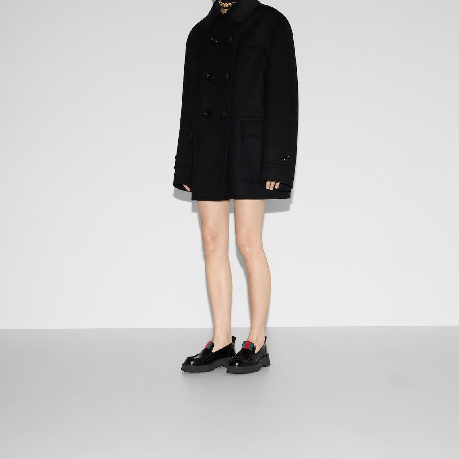 Gucci Web Leather Loafers - 5