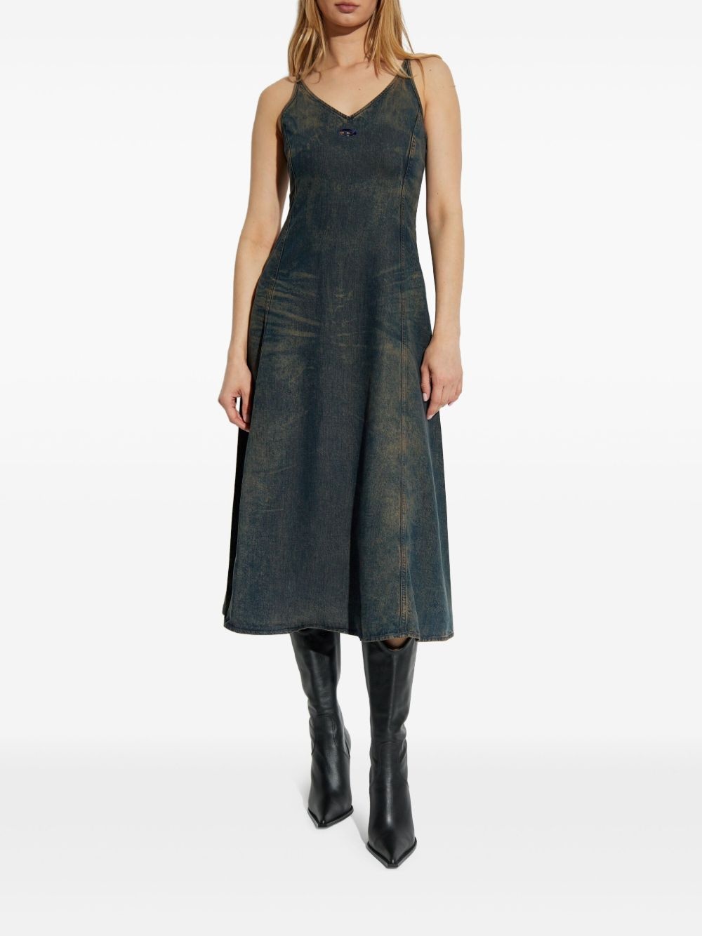 De-Beld-S V-neck denim dress - 3