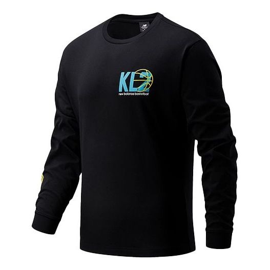 New Balance Men's New Balance Alphabet Logo Round Neck Long Sleeves Black MT03611-BK - 1