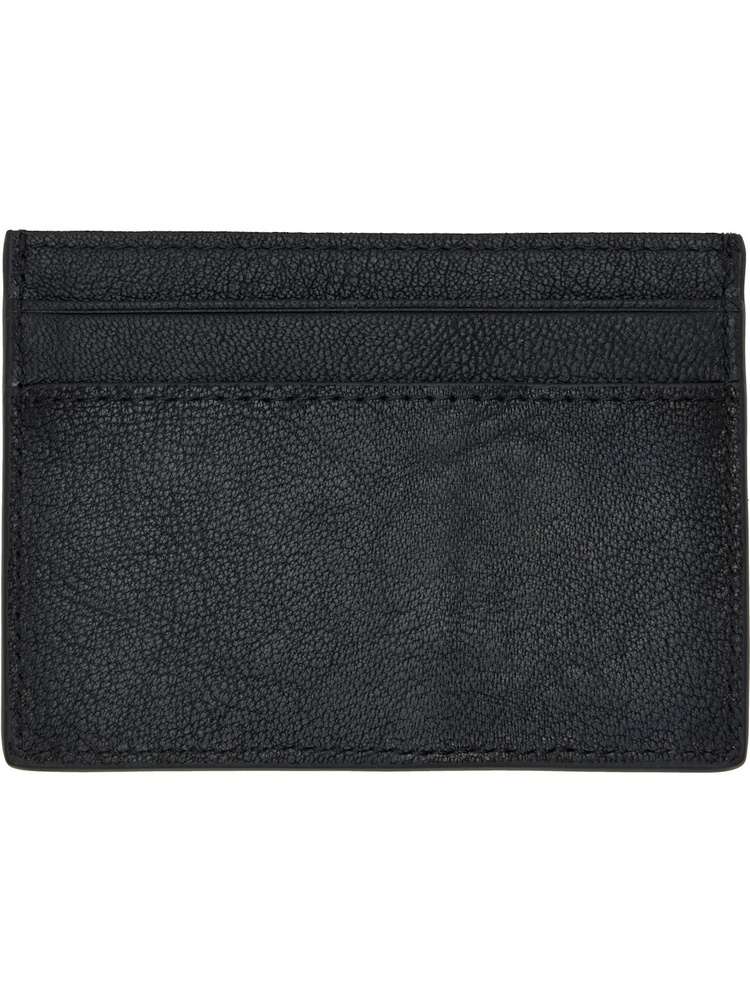 Black Oiled Leather Flat Card Holder - 2