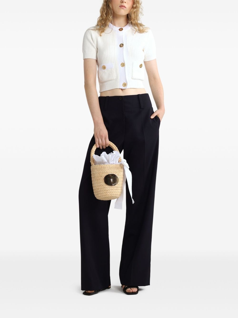 twill straight-leg trousers - 2