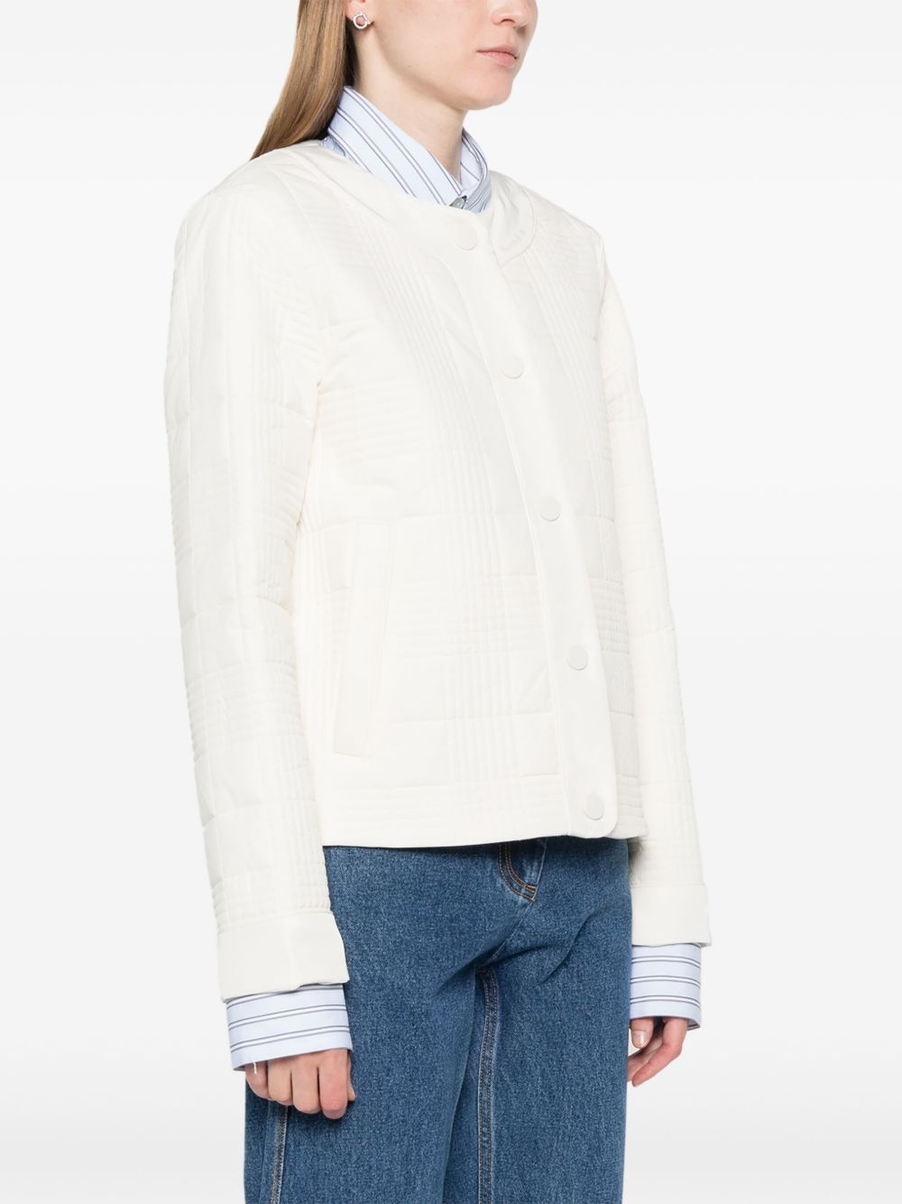 check-pattern padded jacket - 3
