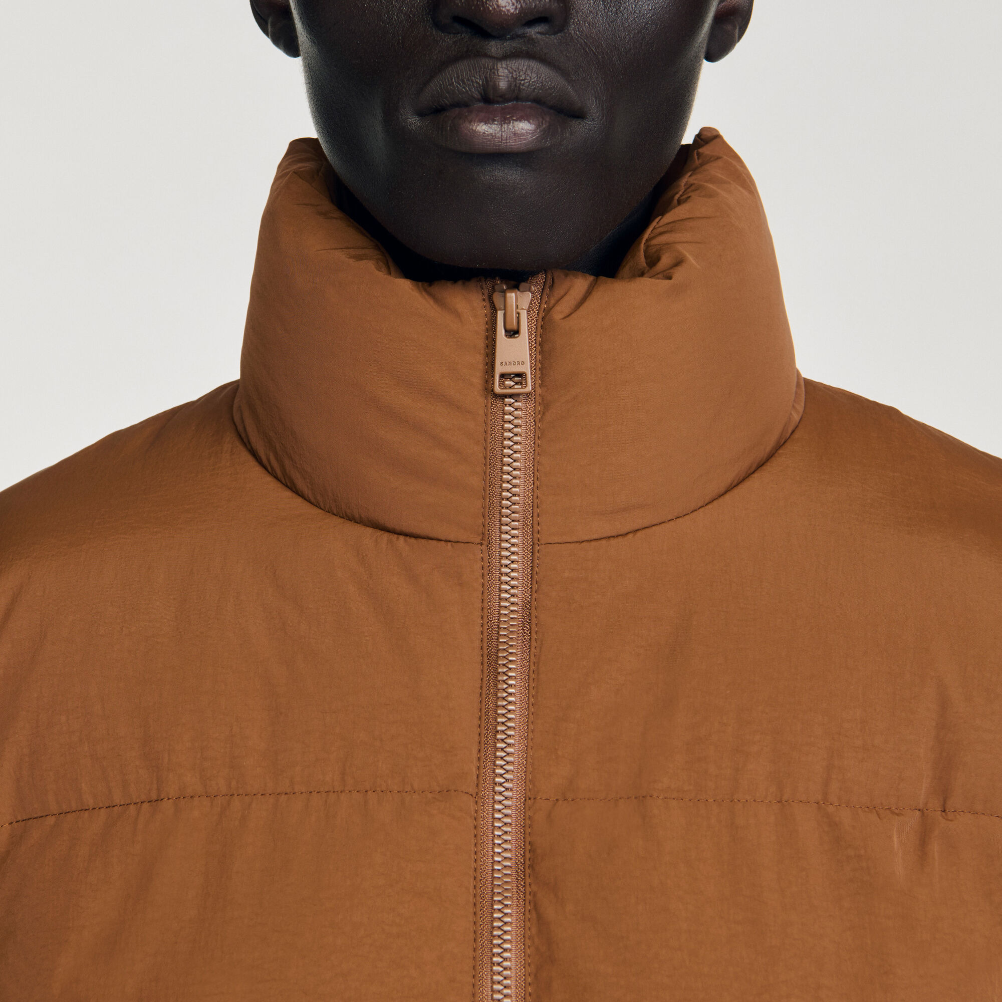 HOODED PUFFER WITH HIGH COLLAR - 3