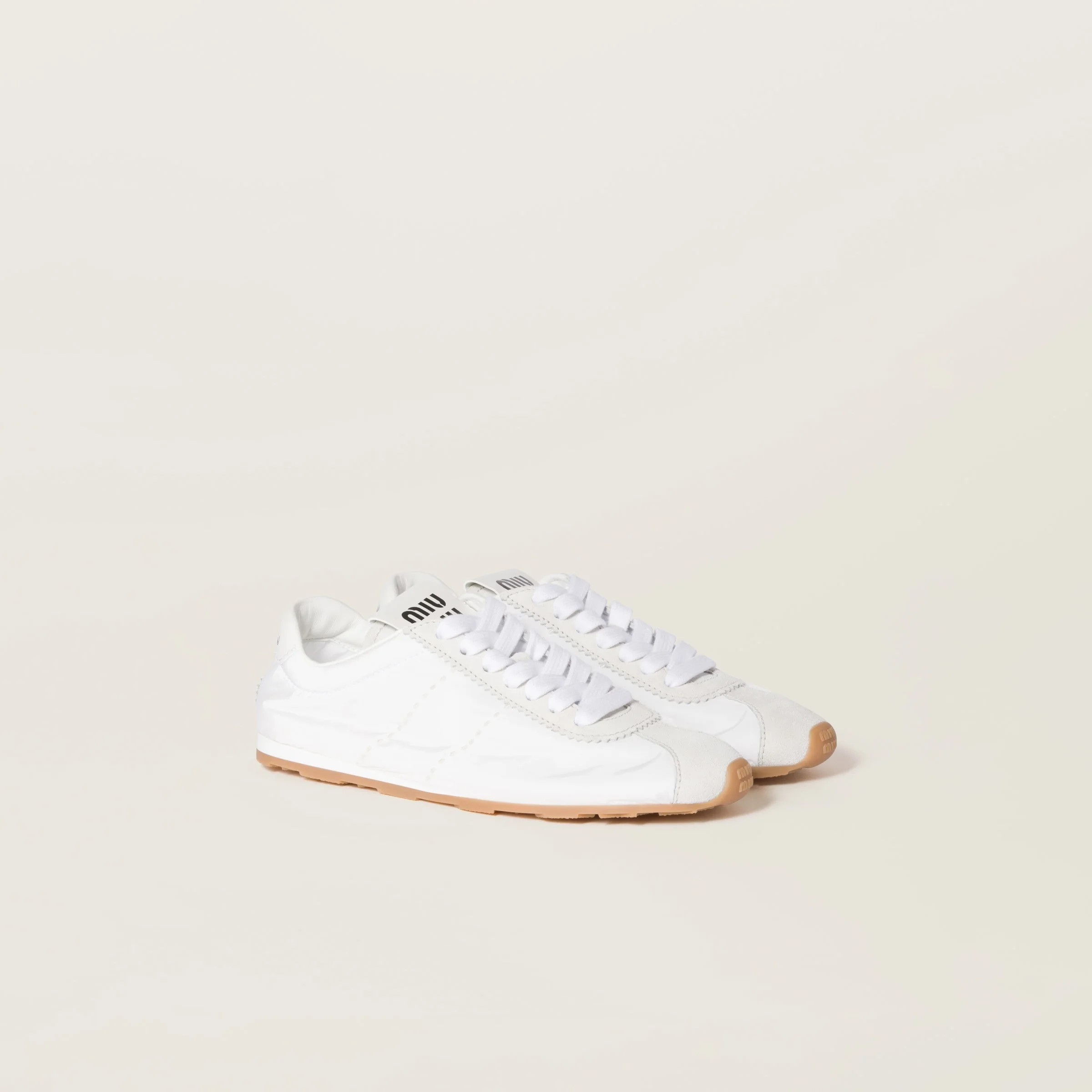 Plume technical fabric and suede sneakers - 1