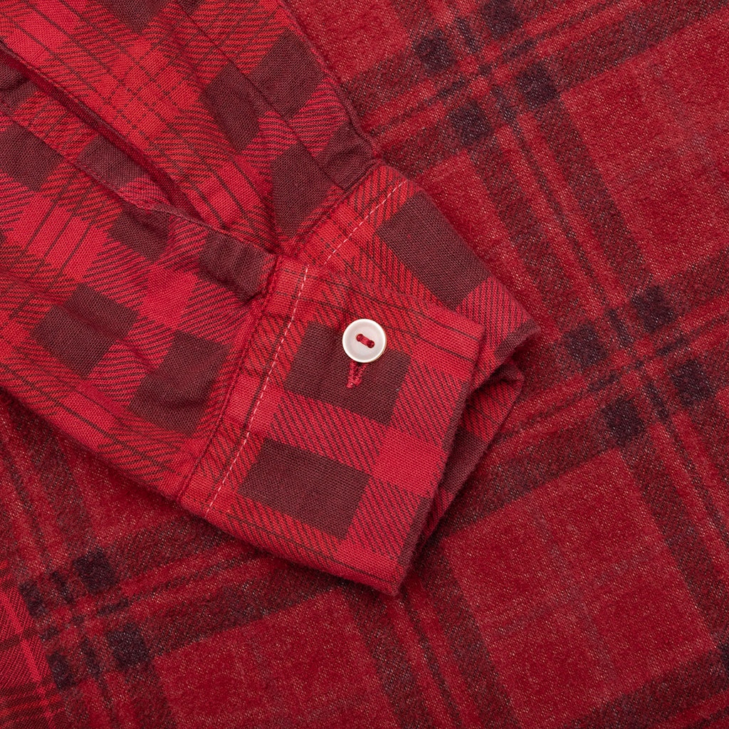 OVER DYE 7 CUTS WIDE SHIRT - RED - 5
