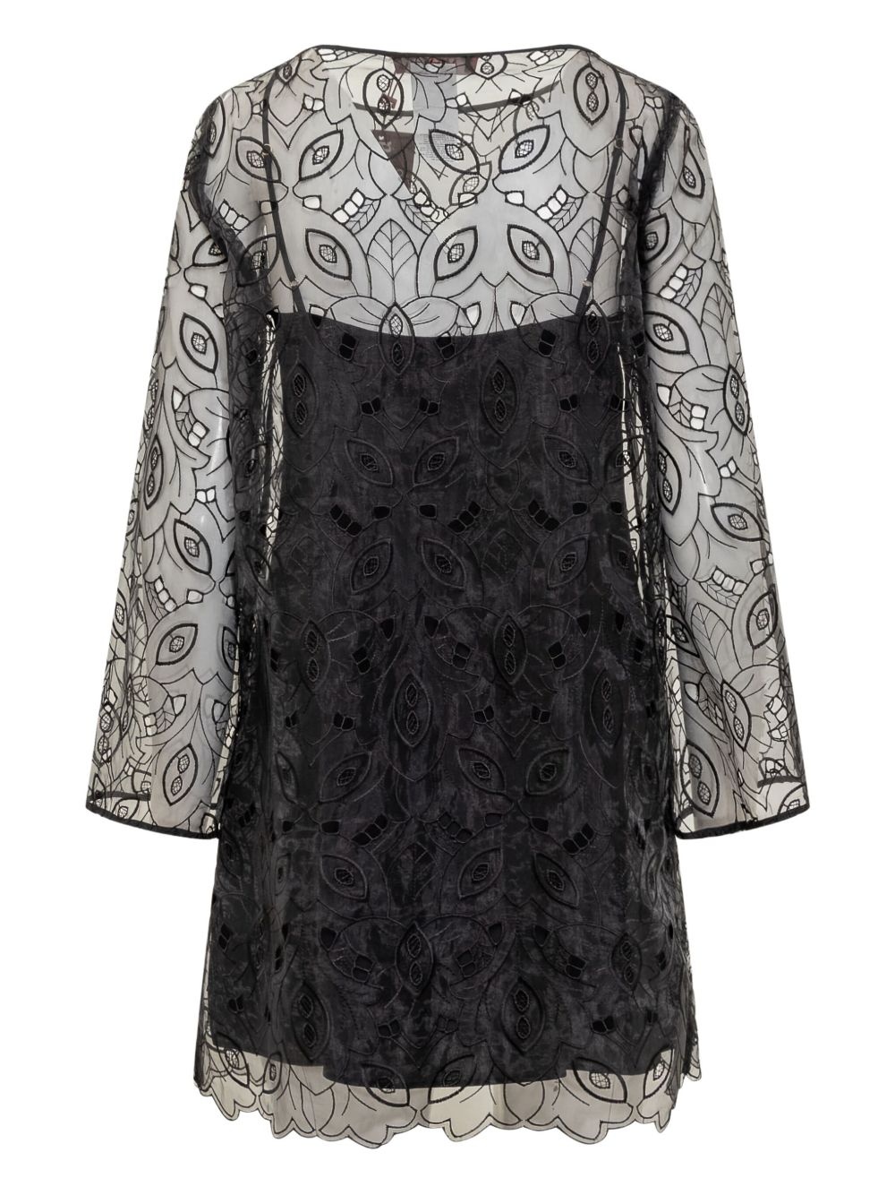 embroidered mini dress - 2