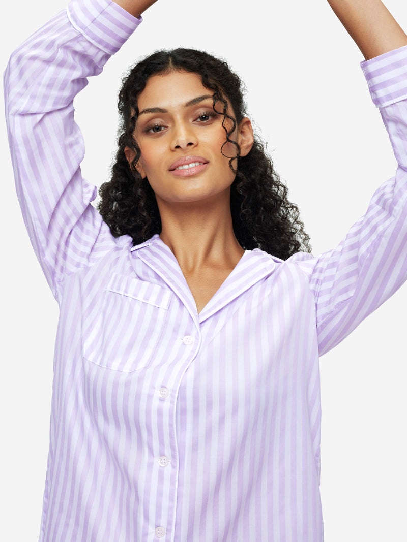 Women's Pyjamas Capri 19 Cotton Lilac - 5