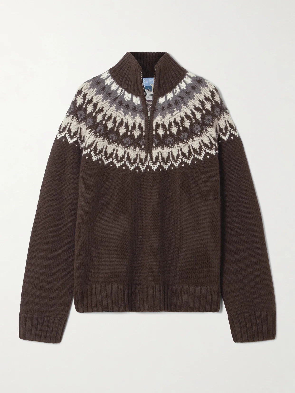 Fair Isle Cashmere Half-zip Sweater - 1