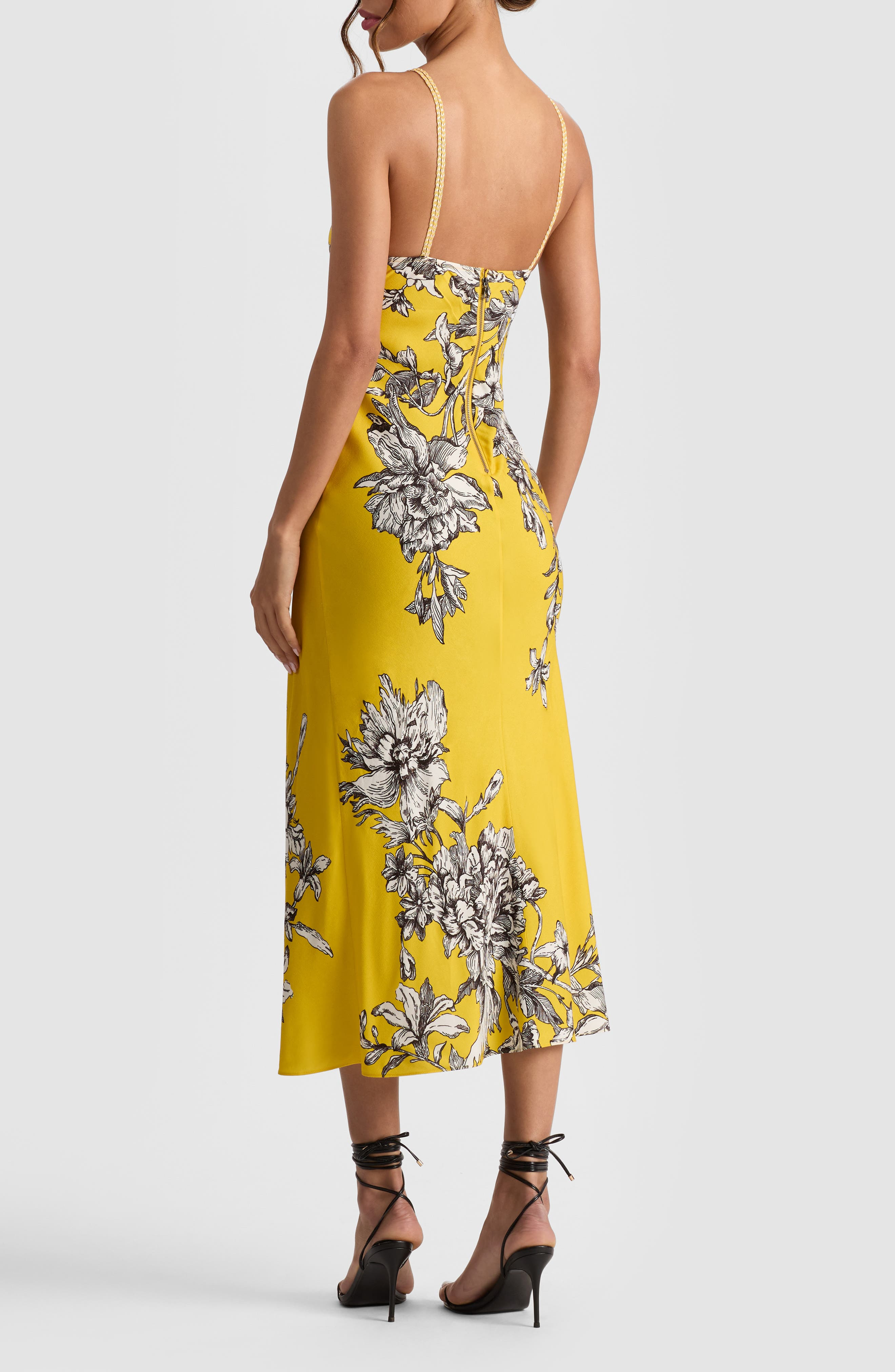 Alice + Olivia Kiro Floral Midi Dress in Blooming Wild Golden Hour at Nordstrom - 2