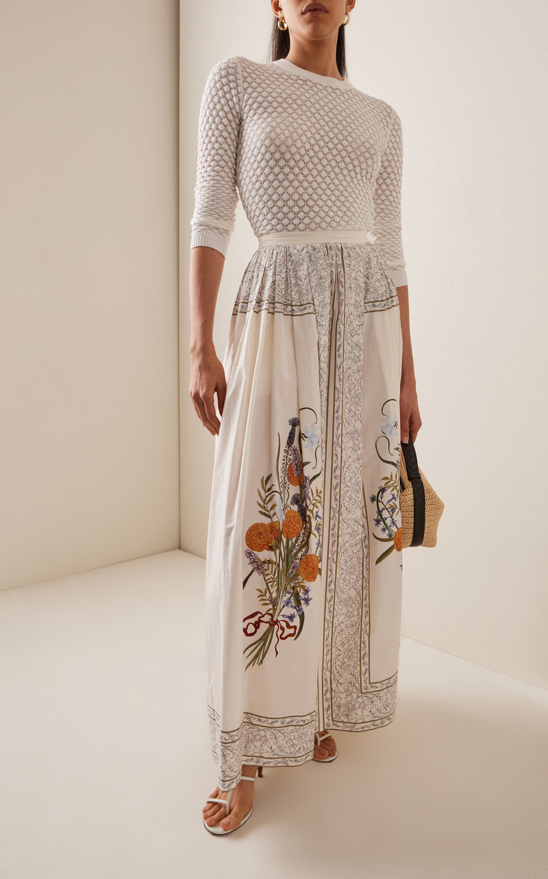 GIAMBATTISTA VALLI Floral Cotton Maxi Skirt multi outlook