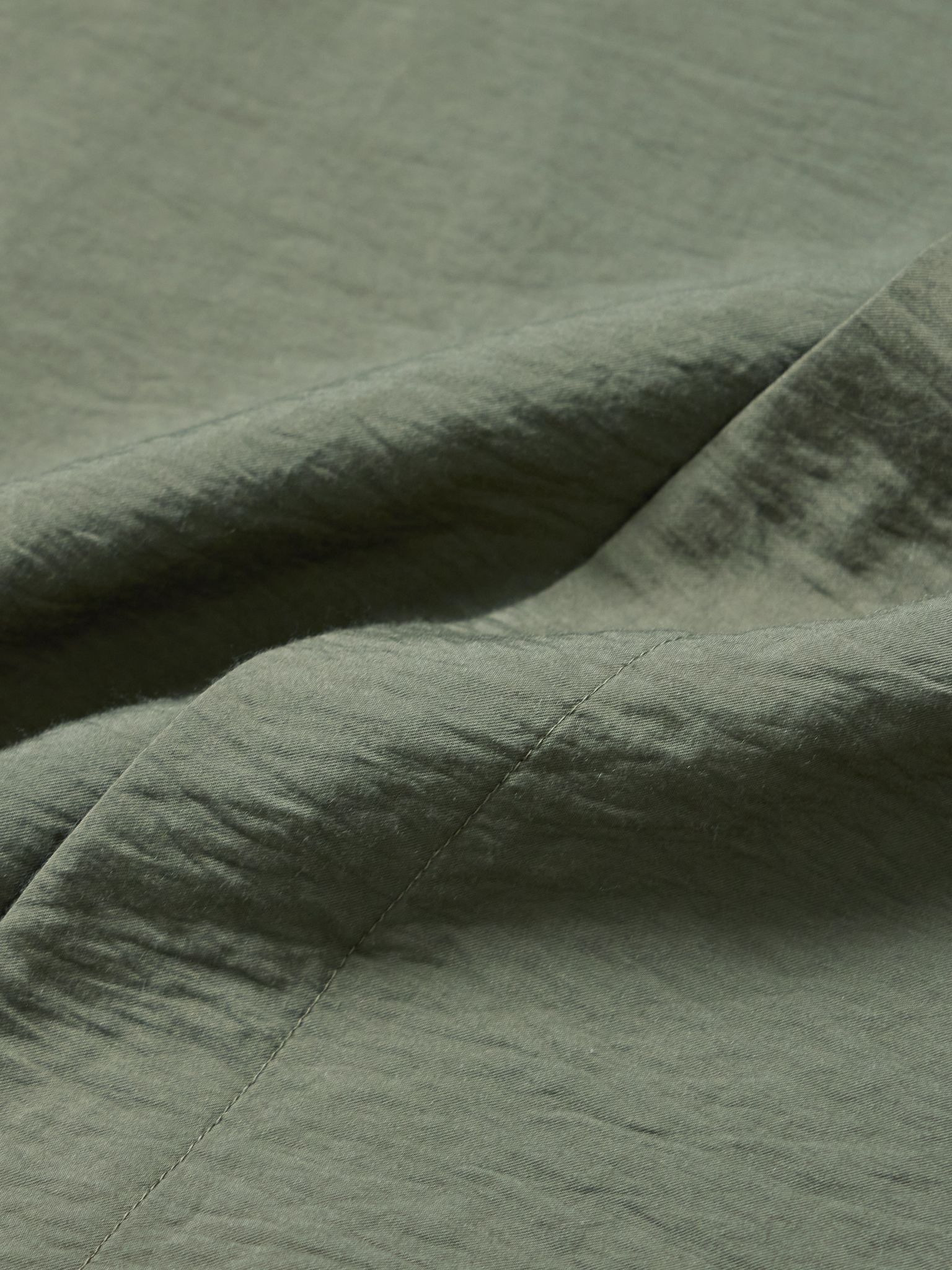 Hank 5971 Camp-Collar Modal-Blend Seersucker Shirt Green - 4