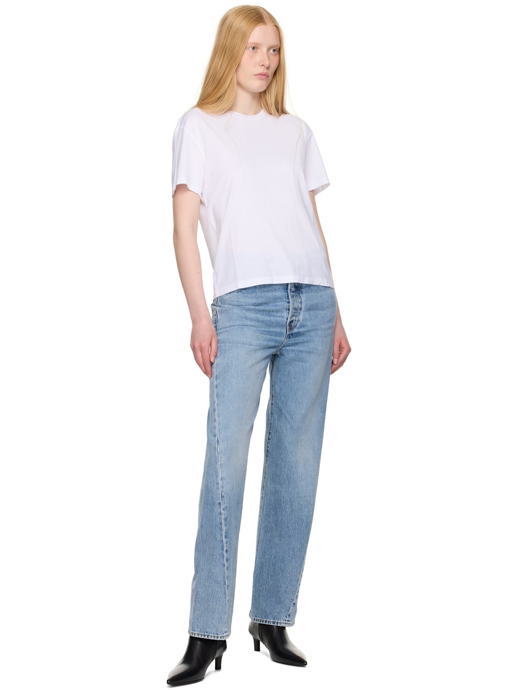 Blue Twisted Seam Jeans - 4