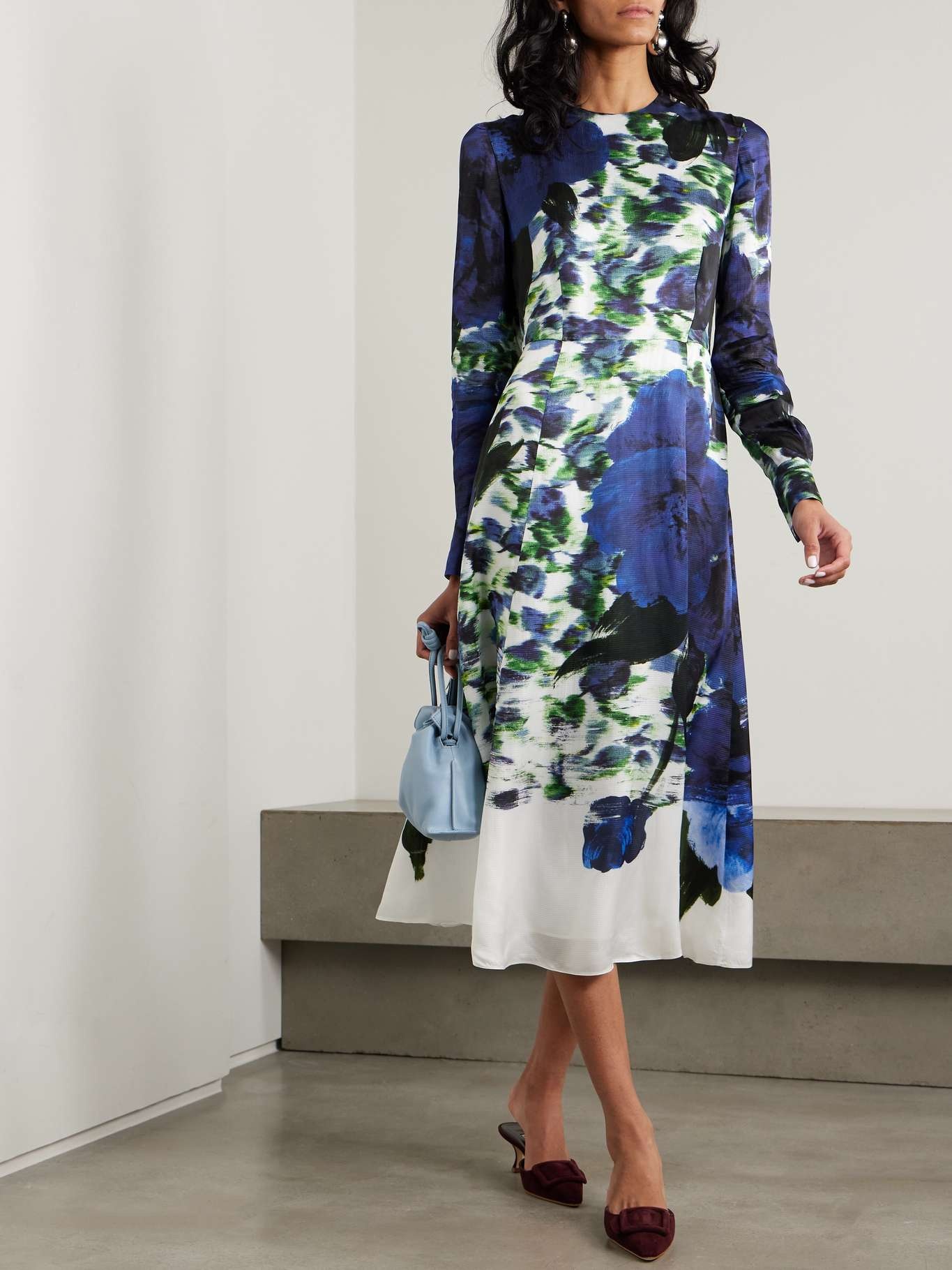 Printed jacquard midi dress - 2