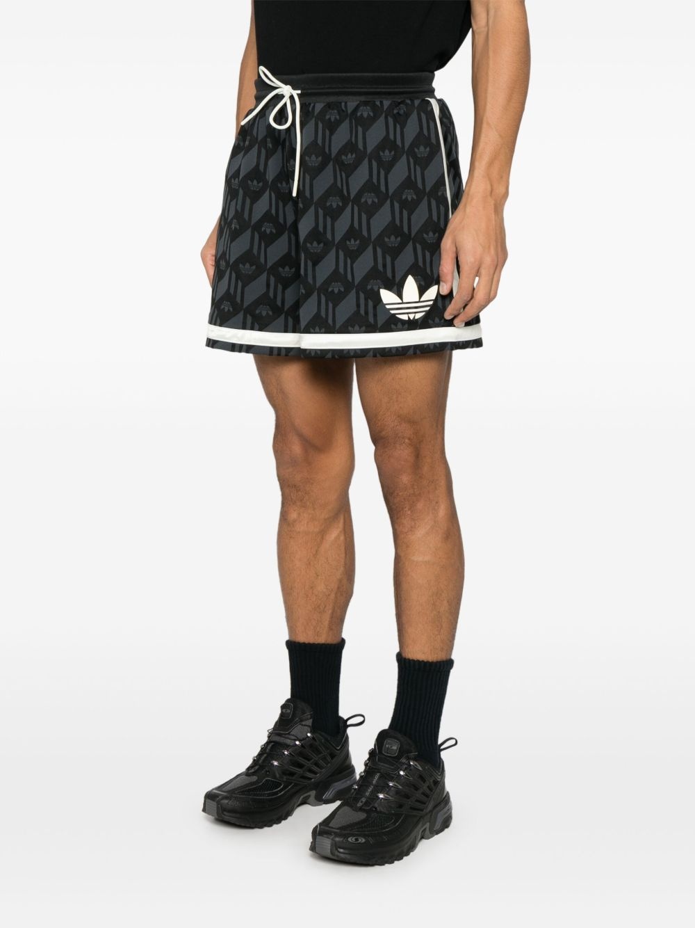 Trefoil-patterned track shorts - 3