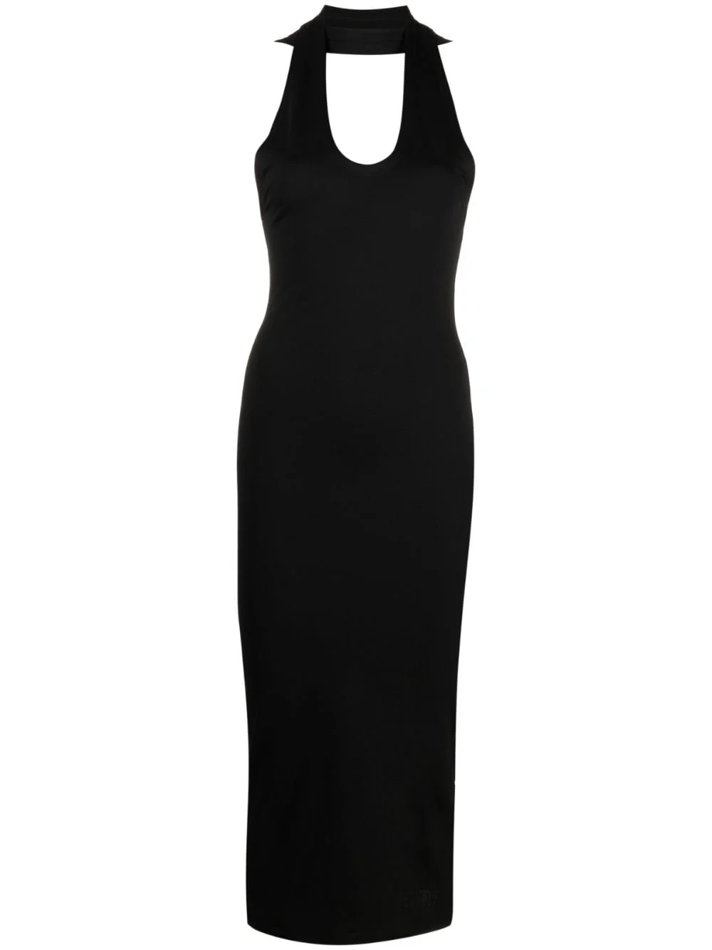 crisscross halterneck midi dress - 1