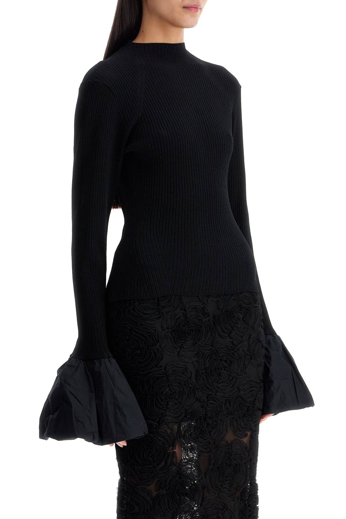 Rotate Black High Neck Viscose Top Women - 2