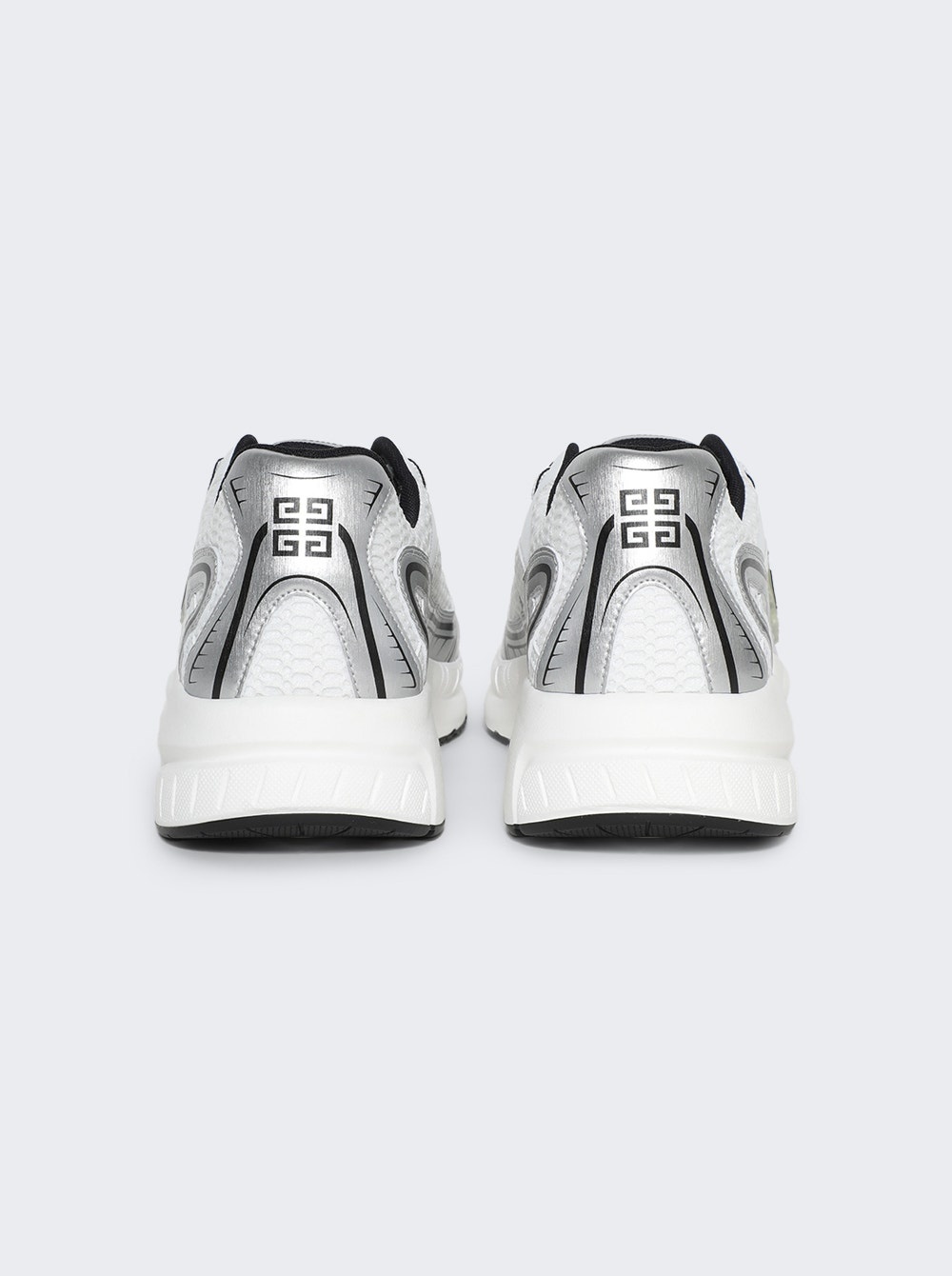 Nfnty-52 Low Top Runners Silver And White - 2