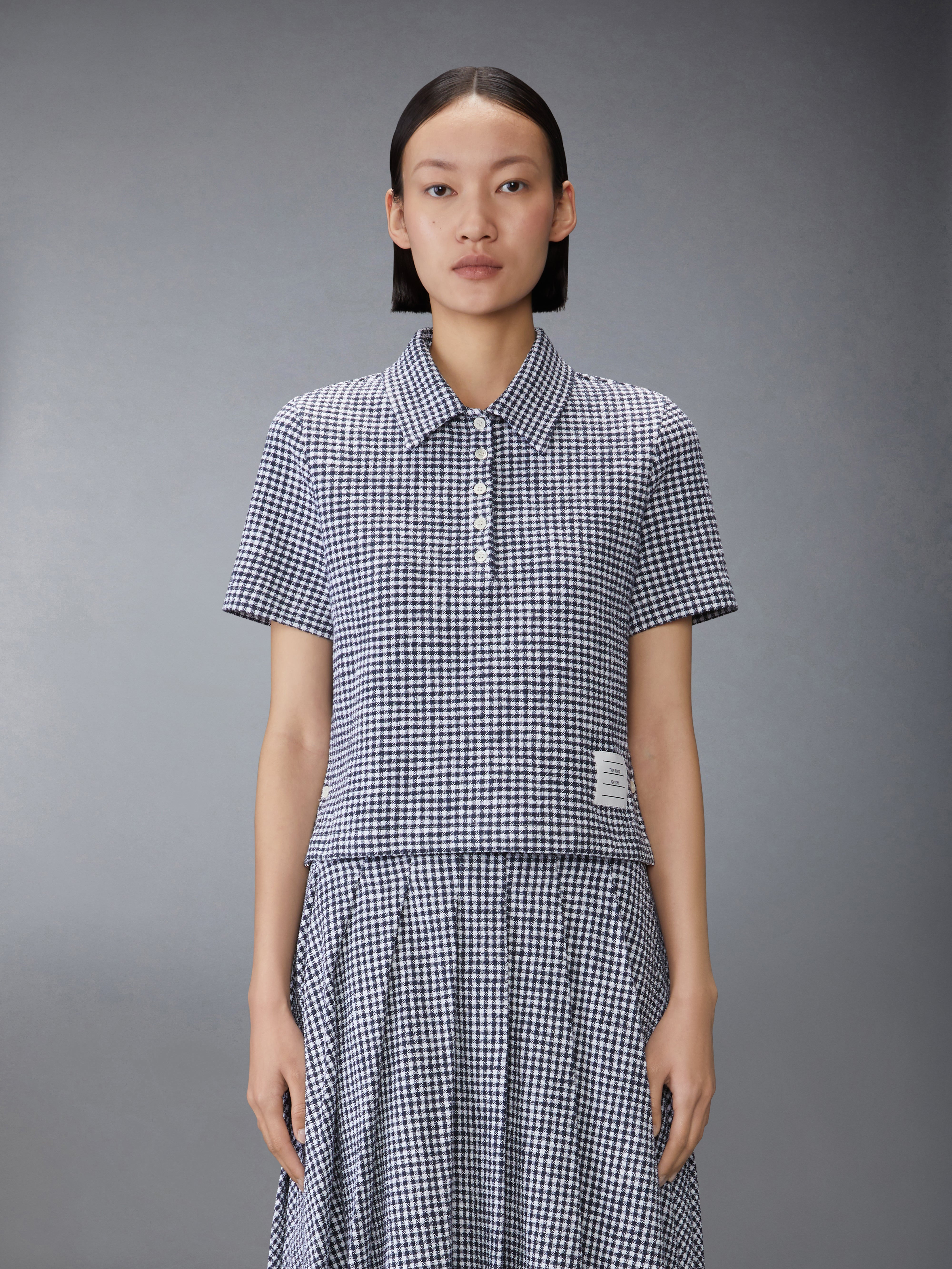 GINGHAM COTTON TWEED POLO - 2