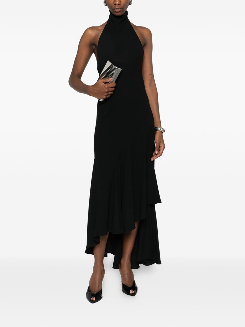 Alaïa halterneck asymmetric midi dress outlook