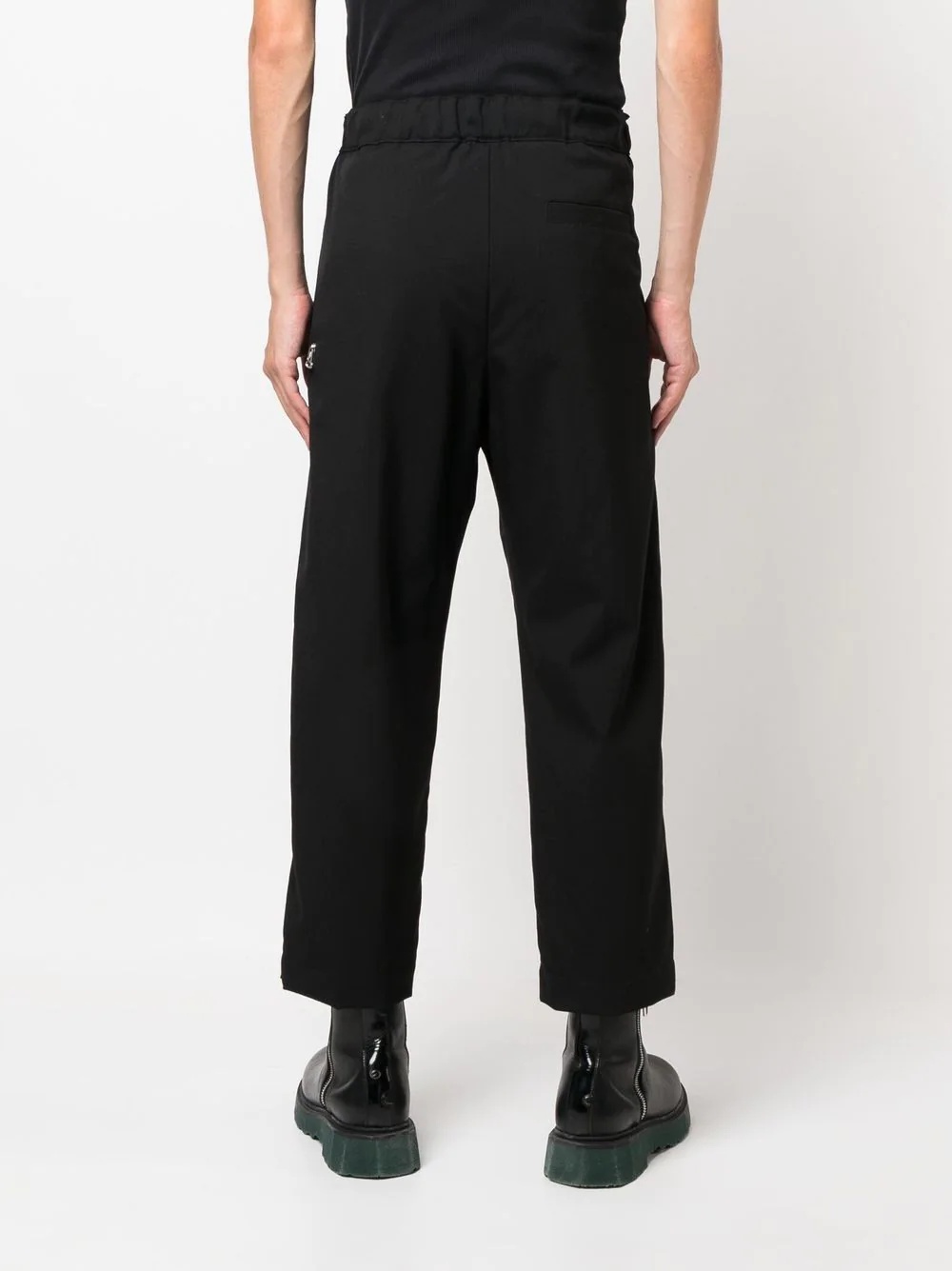 belted-waist cotton trousers - 4