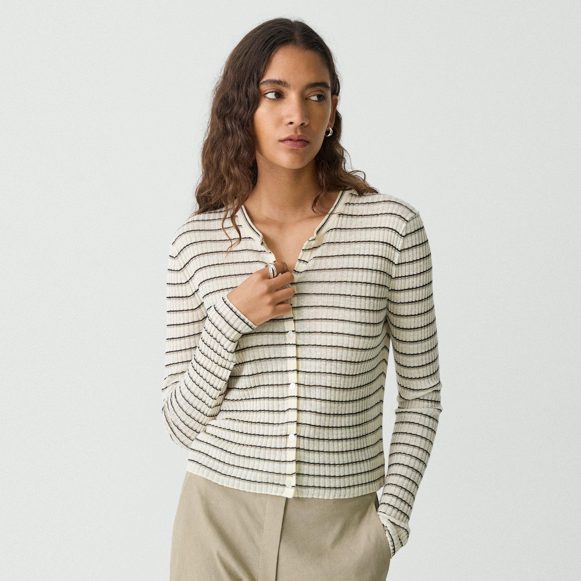 Cropped Cardigan in Linen-Blend - 2