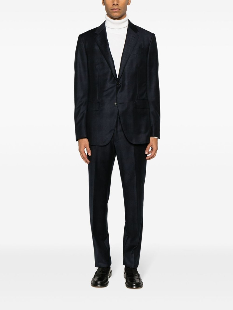 ZEGNA single-breasted checked wool suit outlook
