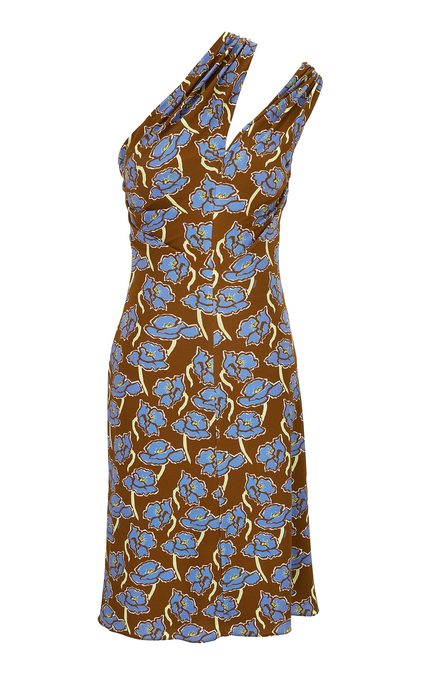 Floral Stretch Crepe Jersey Knee-Length Dress brown - 1