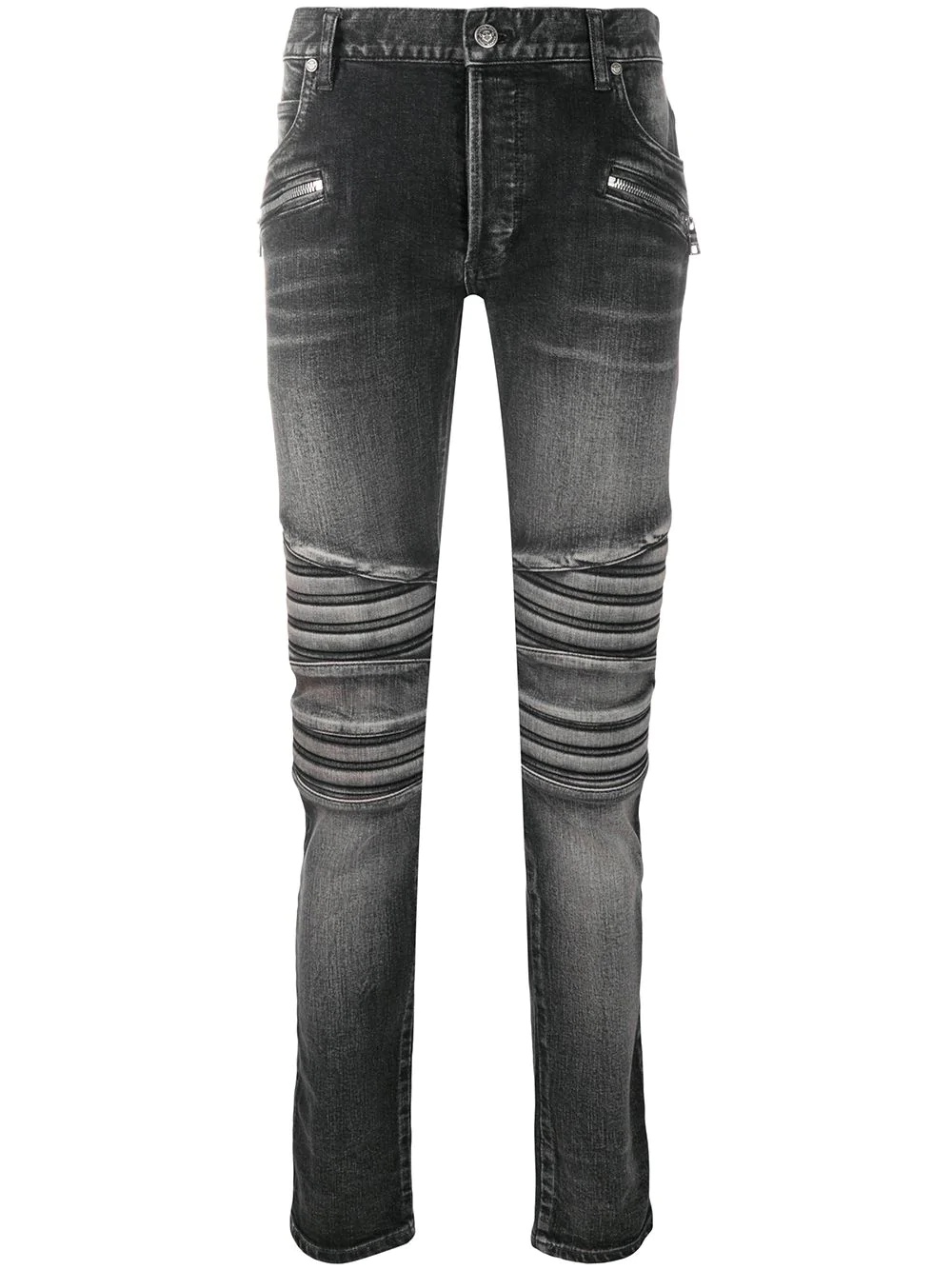 ribbed distressed skinny jeans - 1