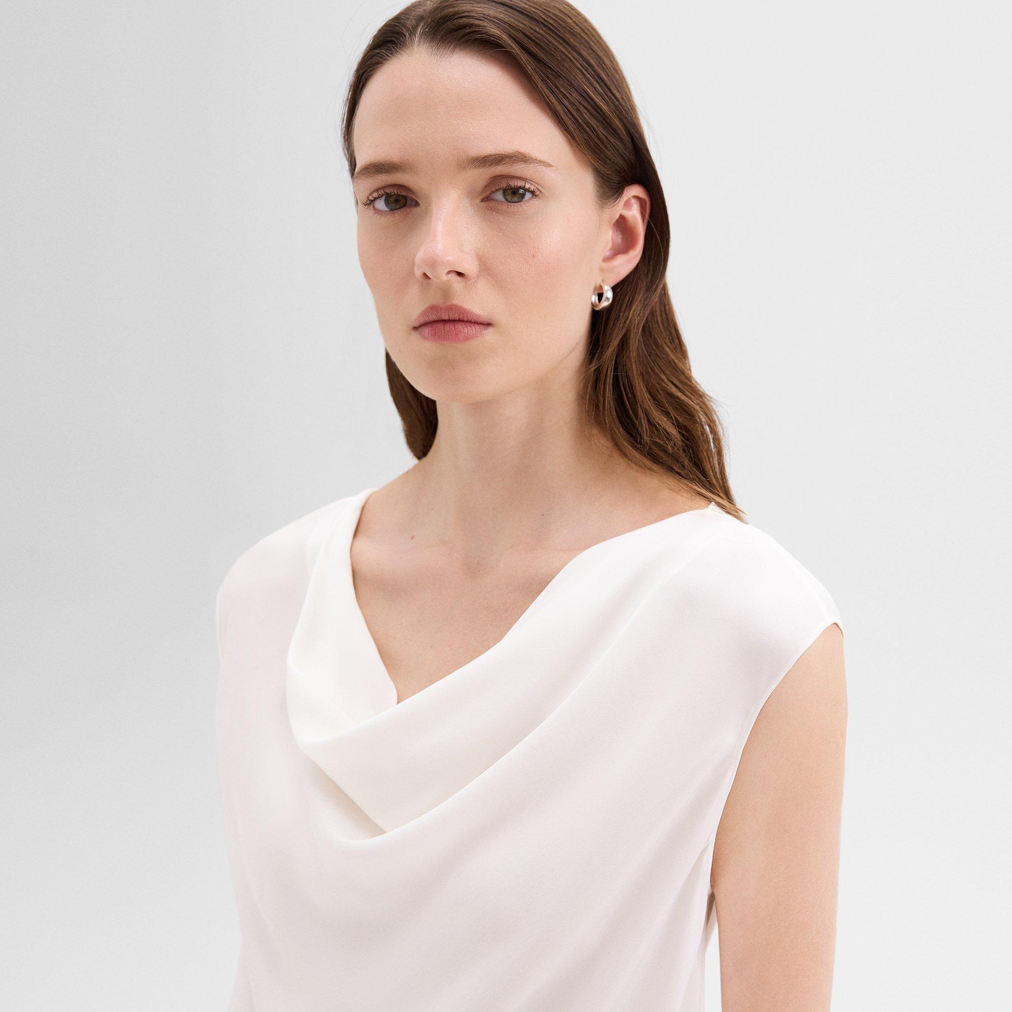 Cowl Neck Top in Silk Georgette - 5