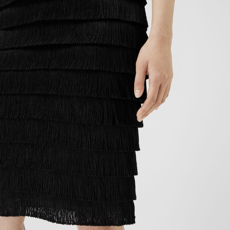 Fringed Silk Sleeveless Dress 7