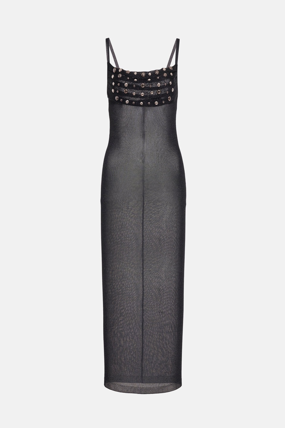 LUREX KNIT SLIP DRESS WITH METAL HOTFIX - 1